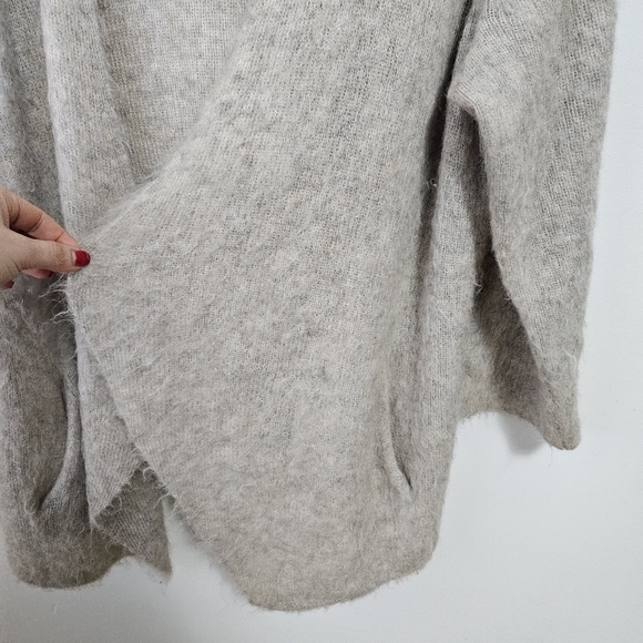 Eileen Fisher Brushed Mohair Alpaca Cardigan XL Open Front Neutral Beige - Picture 4 of 10